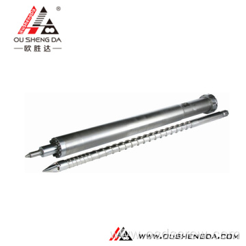 Bimetallic nitride injection molding screw and barrel